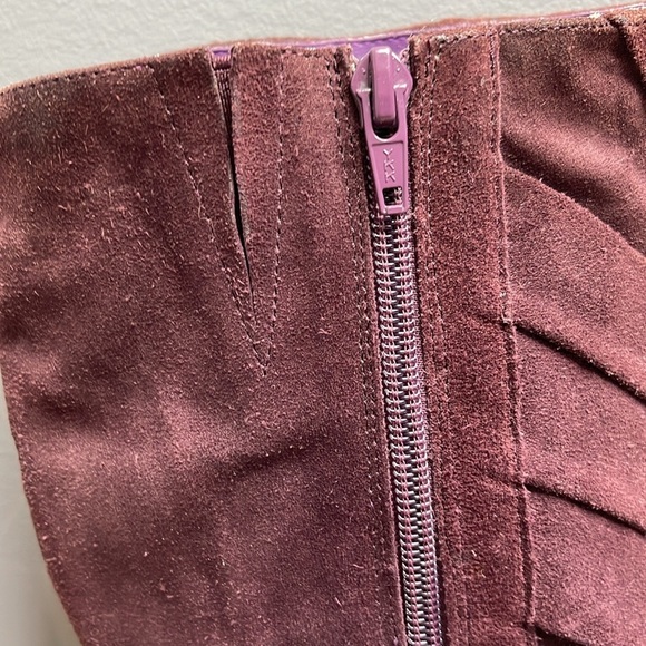 Romenni 80s Vibe Elegant Knee-High Kitten Heel Pointed Toe Boots Suede Snake 36 - Picture 7 of 15